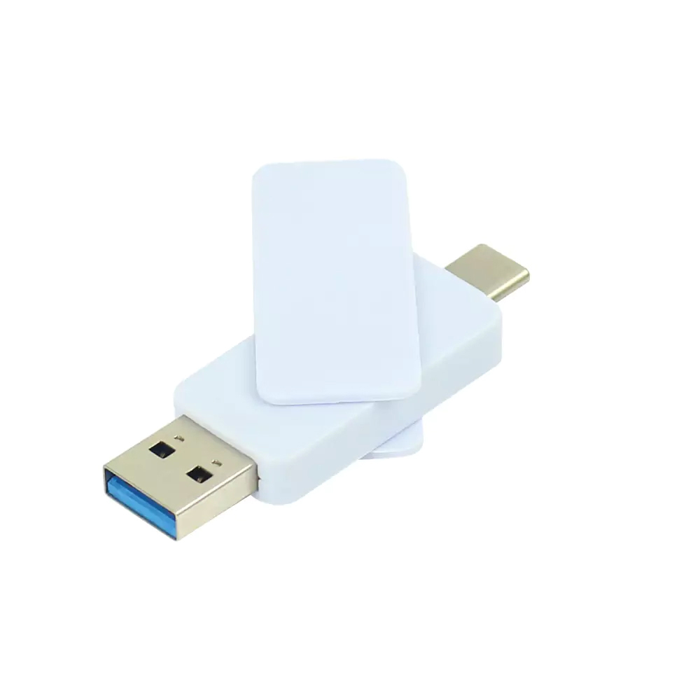 OTG White Swivel USB Flash Drives 64GB V. 3.0 Type C - alternate view