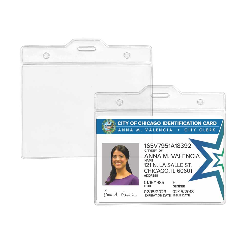 Clear Plastic ID Card Holder - alternate view