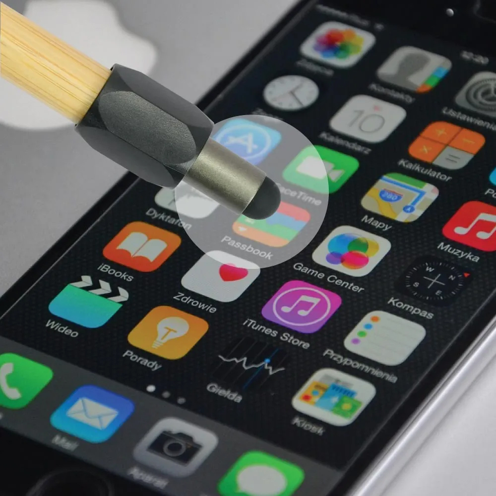 Bamboo and Metal Stylus Pens with Top Spinner - alternate view